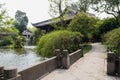 Ancient stone balustrade by lake,China Royalty Free Stock Photo