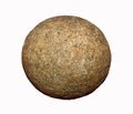Ancient stone cannonball for shooting opponents, isolated