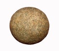 Ancient stone cannonball for shooting opponents, isolated Royalty Free Stock Photo