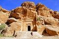 Ancient Stone Carvings Entrance of Little Petra, Jordan
