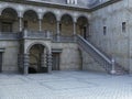 Ancient Stone Castle Courtyard Background Royalty Free Stock Photo