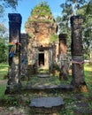Ancient stone castle on the Thai-Cambodian border. Royalty Free Stock Photo