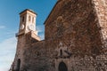 ancient stone church with clock tower at old european city, Cannes, France Royalty Free Stock Photo