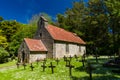 The ancient stone church of St David`s circa 1100AD on Caldey Island off the coast of Wales, UK Royalty Free Stock Photo