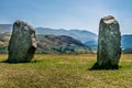 Ancient stone circle at castlerigg, with a mountain.
