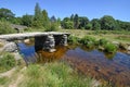 Ancient stone Clapper Bridge, Dartmoor, England Royalty Free Stock Photo
