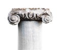 Ancient stone classic column on white background Royalty Free Stock Photo