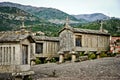 Ancient stone corn driers in Soajo Royalty Free Stock Photo