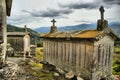 Ancient stone corn driers in Soajo Royalty Free Stock Photo