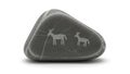 Ancient stone engraving depicting two stylized antelopes in profile Royalty Free Stock Photo
