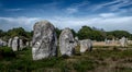 Ancient Stone Field Alignements De Menhir Carnac With Neolithic Megaliths In Brittany, France Royalty Free Stock Photo