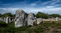 Ancient Stone Field Alignements De Menhir Carnac With Neolithic Megaliths In Brittany, France