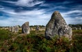 Ancient Stone Field Alignements De Menhir Carnac With Neolithic Megaliths In Brittany, France Royalty Free Stock Photo