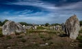 Ancient Stone Field Alignements De Menhir Carnac With Neolithic Megaliths In Brittany, France Royalty Free Stock Photo