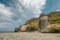 Genoese tower at Negru on Cap Corse in Corsica Royalty Free Stock Photo