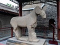 Ancient stone horse sculpture in Stele Forest or Beilin Museum