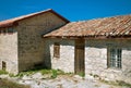 Ancient stone house tile roof