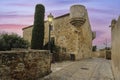 Ancient stone house in the Spanish old village of Pals Royalty Free Stock Photo