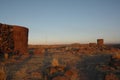 Inca burial tombs at dusk, Peru