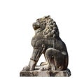 Ancient stone lion isolated Royalty Free Stock Photo