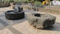 Ancient stone millstones found in Israel, Tabgha, Galilee