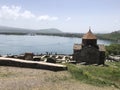 Ancient stone monastery at Lake Sevan, Armenia Royalty Free Stock Photo