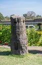 Ancient Stone Pillar of old building with Carvings