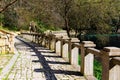 Ancient stone promenade with stone railing