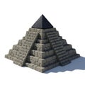 Ancient stone pyramid structure with dark capstone isolated studio lighting Royalty Free Stock Photo