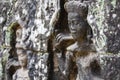 Ancient stone ruin of Banteay Kdei temple, Angkor Wat, Cambodia. Ancient temple bas-relief