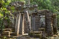 Ancient stone ruin of Banteay Kdei temple, Angkor Wat, Cambodia. Ancient temple ruin in jungle.