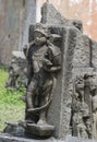 Ancient  Stone Sculpture and Decorated Stone Pillar of   Parmara Era Royalty Free Stock Photo