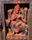 Ancient stone sculpture,Hindu temple in Nepal