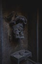 Ancient stone sculpture on the wall of Bhuleshwar temple at Yavat Maharashtra, India.