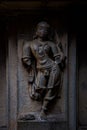 Ancient stone sculpture on the wall of Bhuleshwar temple at Yavat Maharashtra, India.