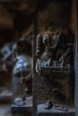 Ancient stone sculpture on the wall of Bhuleshwar temple at Yavat Maharashtra, India.