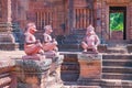 Ancient stone statues in Angkor Wat, Cambodia Royalty Free Stock Photo