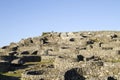 Ancient stone structures in Castro de Santa Trega, Galicia, Spain Royalty Free Stock Photo