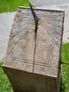 Ancient stone sundial, outdoor, close up Royalty Free Stock Photo