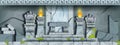 Ancient stone temple ruin, vector cartoon maya tomb interior background, history game illustration.