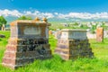 Ancient stone tombstones in Noratus cemetery