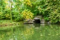 Ancient stone tunnel on lake Royalty Free Stock Photo