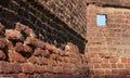 Ancient stone wall of Aguada Fort, Goa, India Royalty Free Stock Photo
