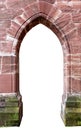 Ancient stone wall with empty arched portal
