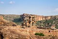 Ancient stone, watch towers near Lower Shivalaya, north Badami f Royalty Free Stock Photo