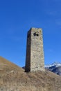 Ancient stone watchtower in the mountains