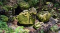 Ancient stonework at Goa Gajah Sanctuary Ubud