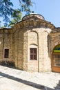Ancient stonework temple Troyan Monastery in Bulgaria Royalty Free Stock Photo