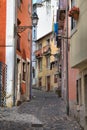 Ancient street of Lisbon in Alfama district Royalty Free Stock Photo