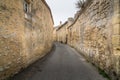 Ancient street made of stone named Rue de la Port Saint-Martin,